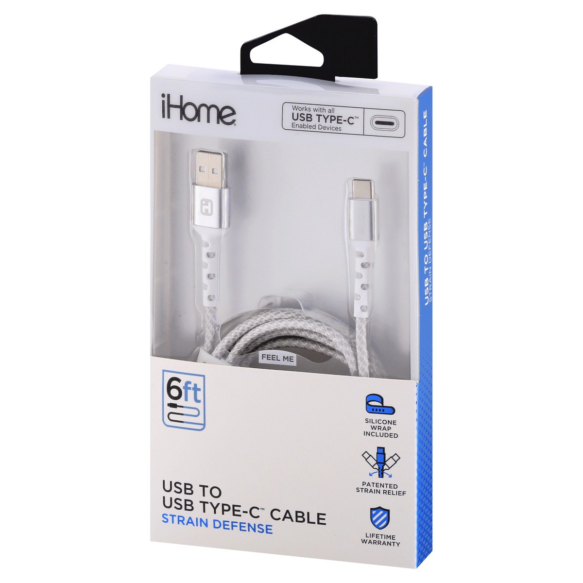 slide 3 of 9, iHome USB to USB Type-C 6 Feet Strain Defense Cable 1 ea, 1 ct