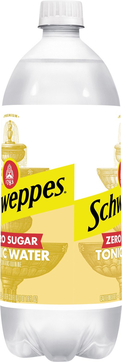 slide 5 of 7, Schweppes Zero Sugar Tonic Water, 1 L bottle, 1 liter