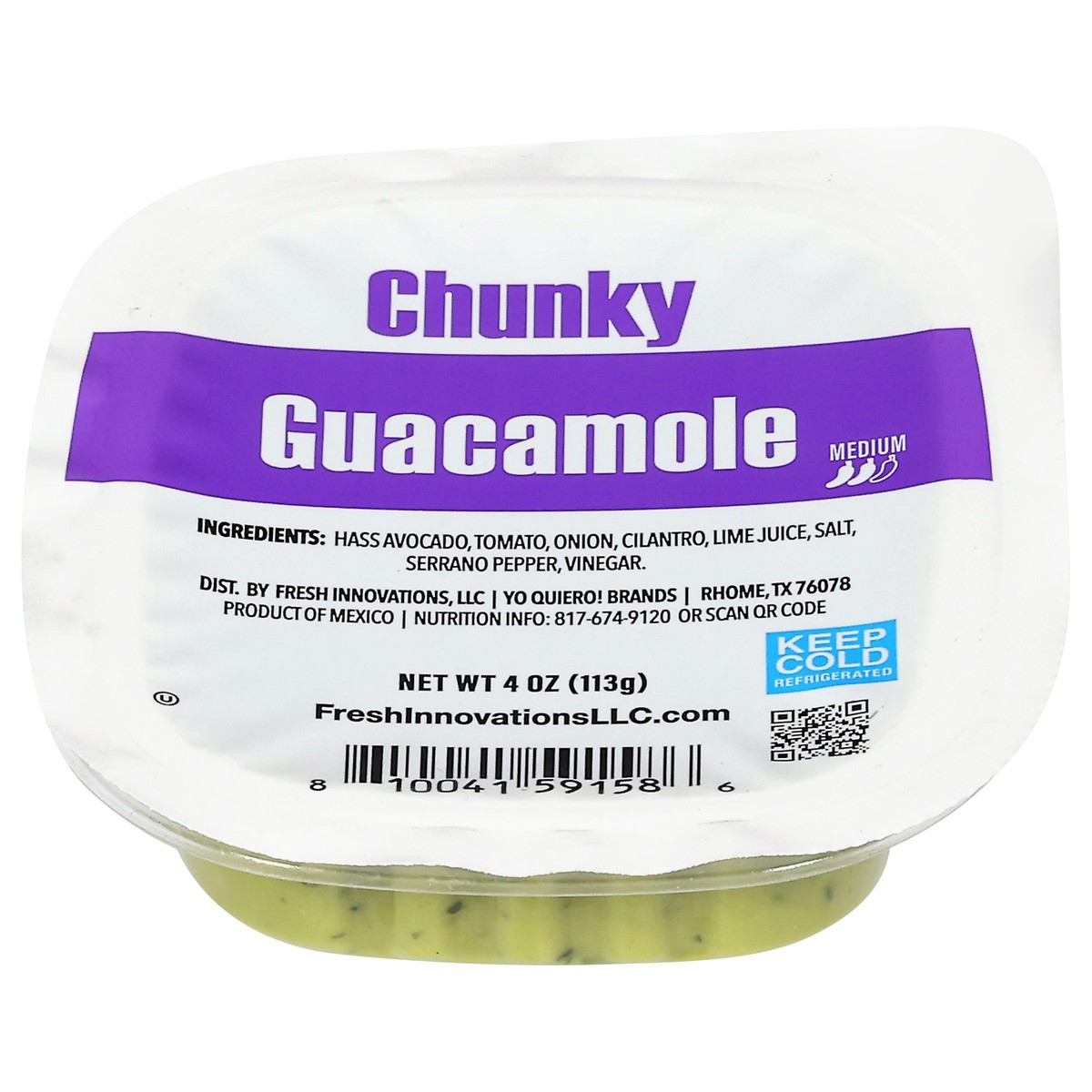 slide 6 of 13, ¡Yo Quiero! Medium Chunky Guacamole 4 oz, 4 oz