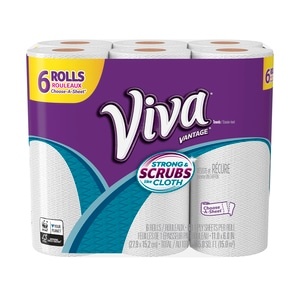 slide 1 of 1, Viva Viva Vantage Paper Towels, Value Roll, White, 6 ct