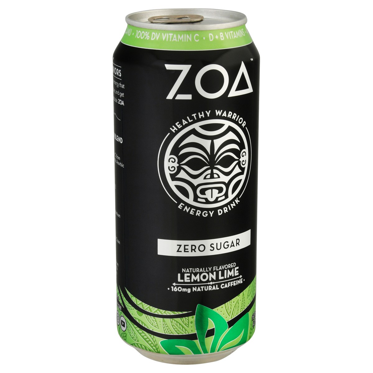 slide 2 of 9, ZOA Lemon Lime Zero Sugar Energy Drink 16 fl oz Can, 16 fl oz