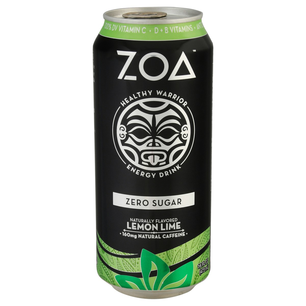 slide 1 of 9, ZOA Lemon Lime Zero Sugar Energy Drink 16 fl oz Can, 16 fl oz