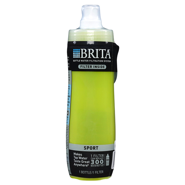 slide 1 of 1, Brita Green Soft Squeeze Water Filter Bottle, 20 oz