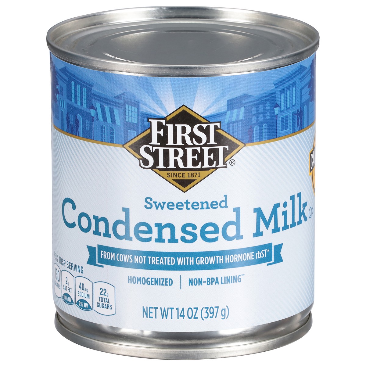 slide 1 of 6, First Street Sweetened Condensed Milk, 14 oz