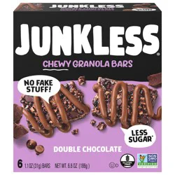 Junkless Double Chocolate Chewy Granola Bars 6 - 1.1 oz Bars