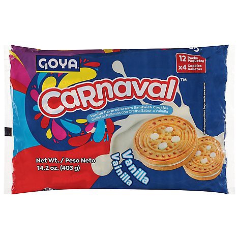 slide 1 of 1, Goya Carnaval Vanilla Flavored Cream Sandwich Cookies 14.2 Oz. - 14.2 OZ, 14.2 oz