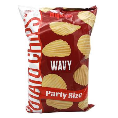 slide 1 of 1, Hy-Vee Wavy Potato Chips Party Size, 13 oz