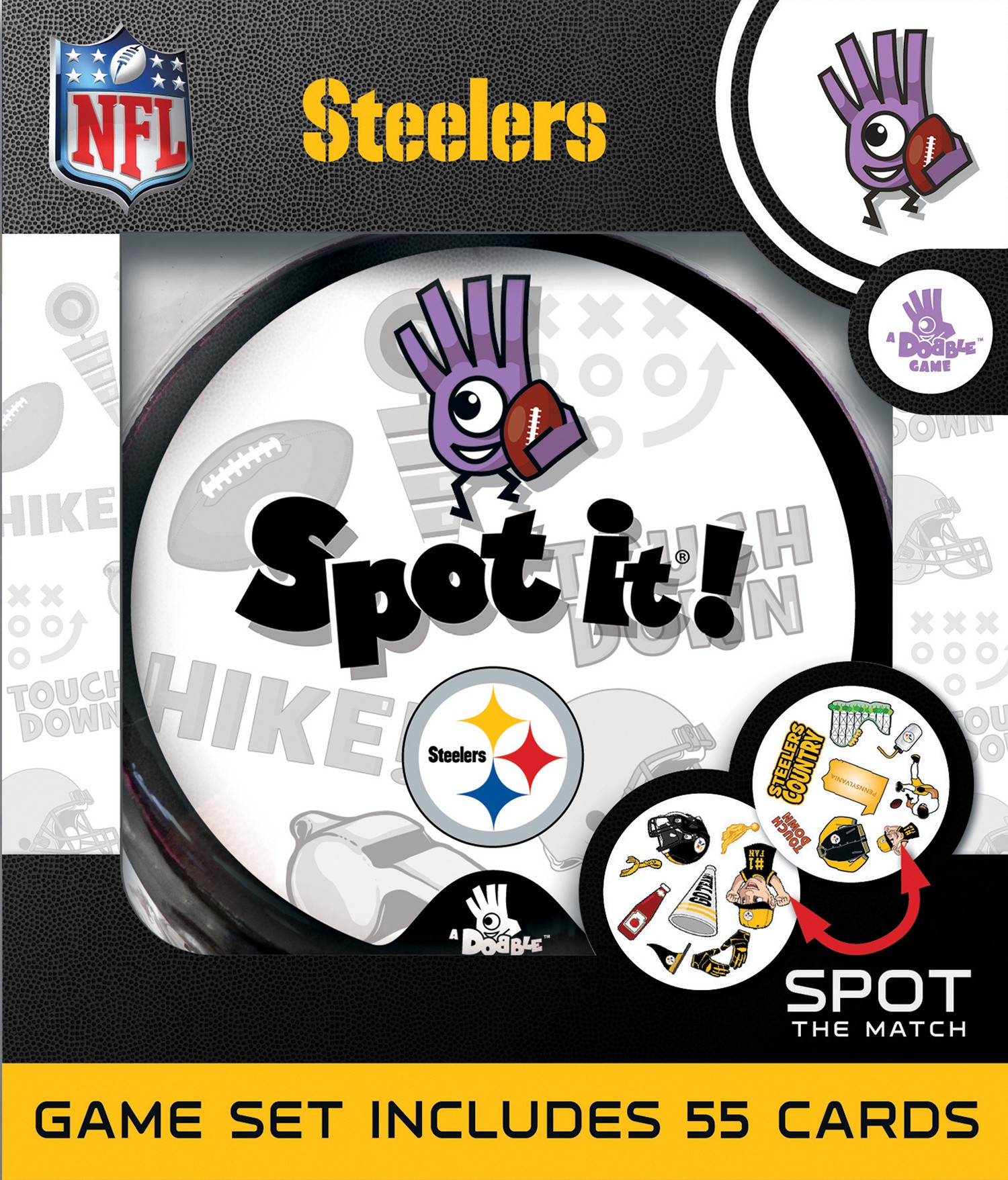 slide 1 of 4, Masterpieces Pittsburgh Steelers NFL Spot It! Game, 1 ct