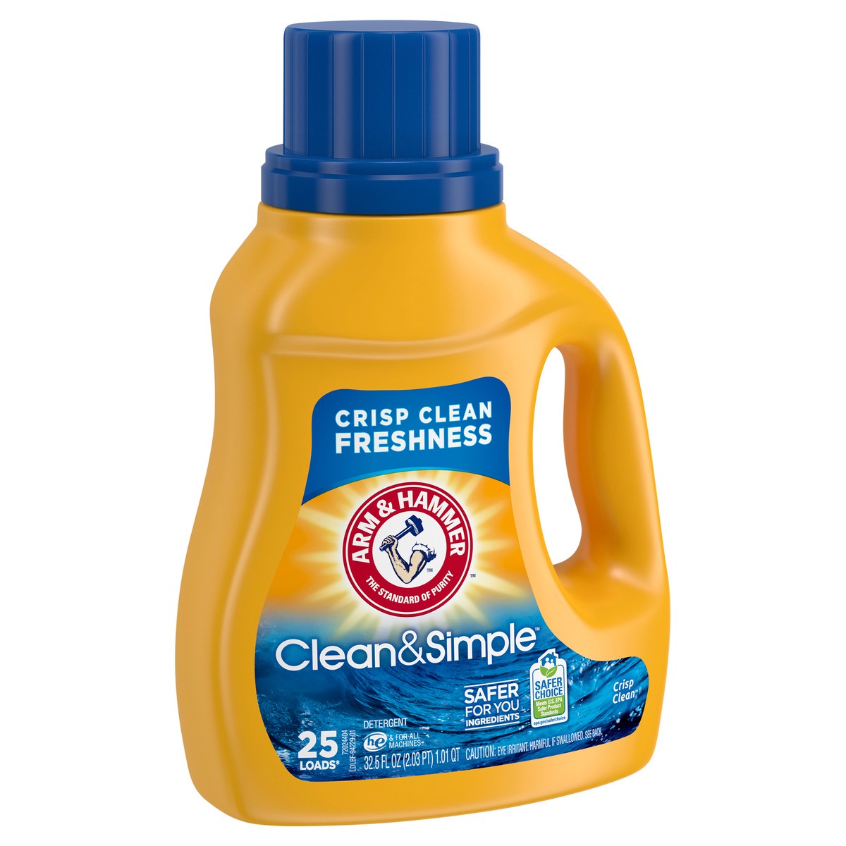 slide 7 of 9, ARM & HAMMER Clean & Simple, 25 Loads Liquid Laundry Detergent, 32.5 Fl oz, 32.5 fl oz