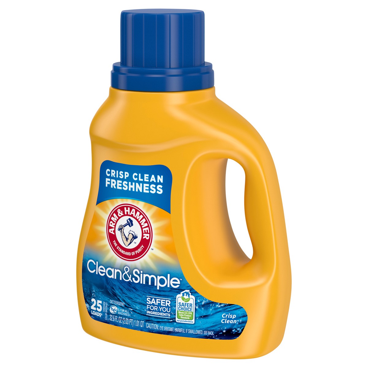 slide 8 of 9, ARM & HAMMER Clean & Simple, 25 Loads Liquid Laundry Detergent, 32.5 Fl oz, 32.5 fl oz