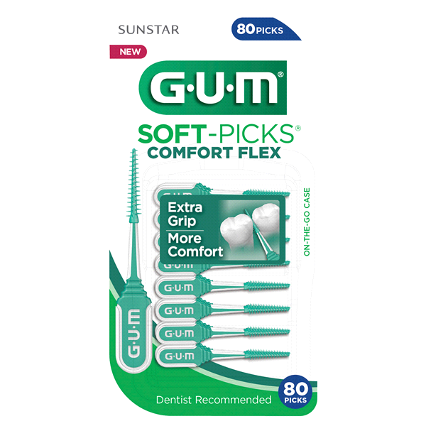 slide 1 of 1, G-U-M Soft Picks Comfort Flex Dental Picks, 80 ct