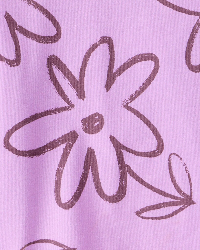 slide 2 of 2, Carter's Girls Floral Pocket Tee - Purple Lavender M, 1 ct