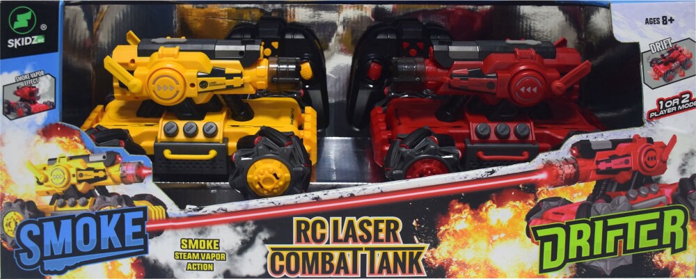 slide 1 of 1, Misco RC Laser Combat Tank Smoke & Drifter, 2 ct