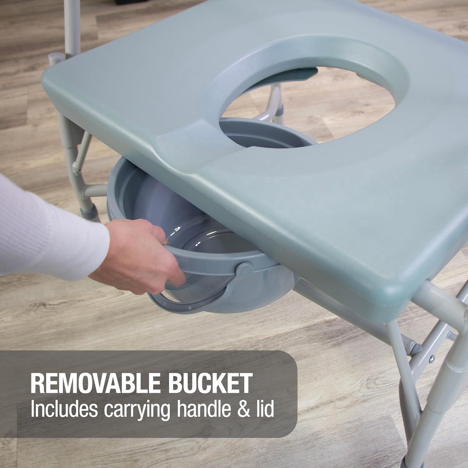 slide 2 of 2, Dmi Drop Arm Portable Toilet Commode, 1 ct