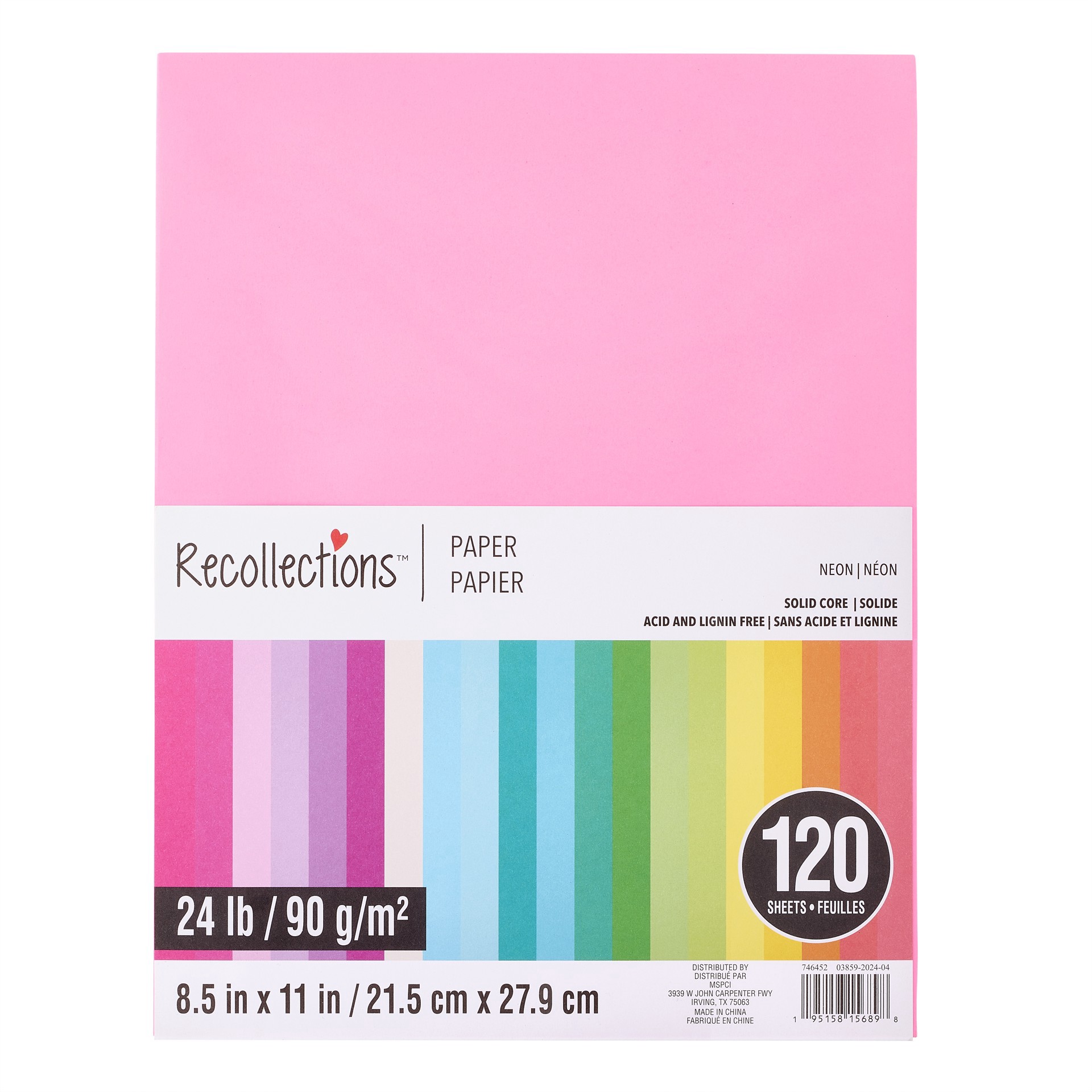 slide 4 of 5, 8.5" X 11" Neon Paper Pack By Recollections, 120 Sheets, 8.5 in x 11 in
