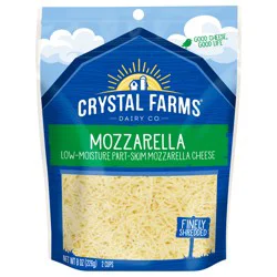 Crystal Farms Finely Shredded Low-Moisture Part-Skim Mozzarella Cheese, 8 oz