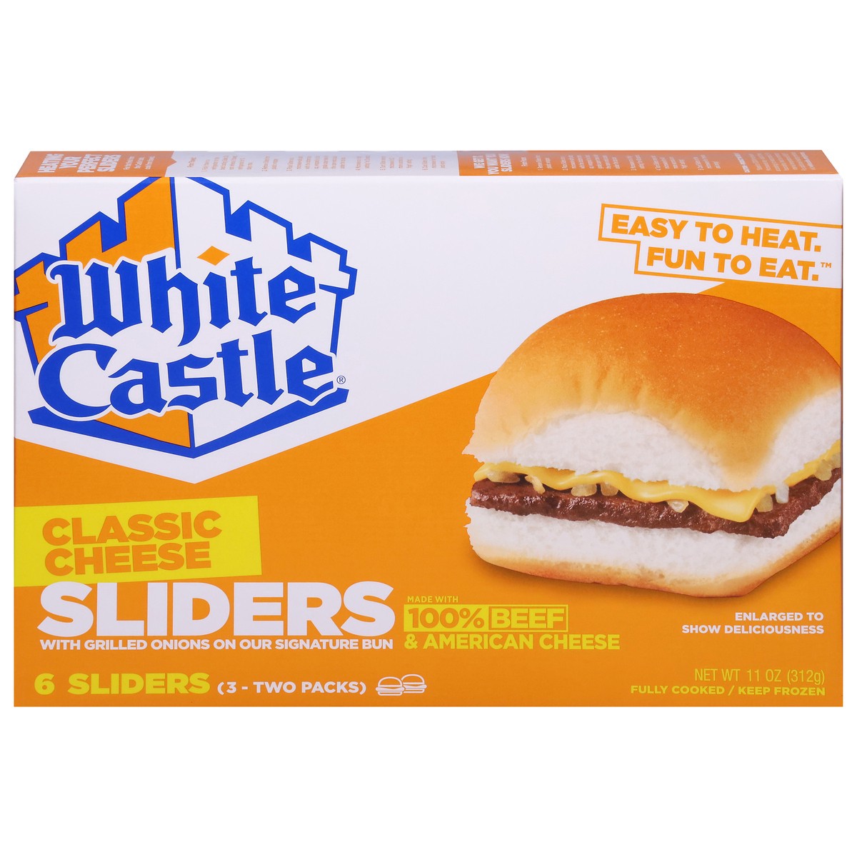 slide 1 of 9, White Castle Classic Cheese Sliders 3 - 2 Packs, 3 ct