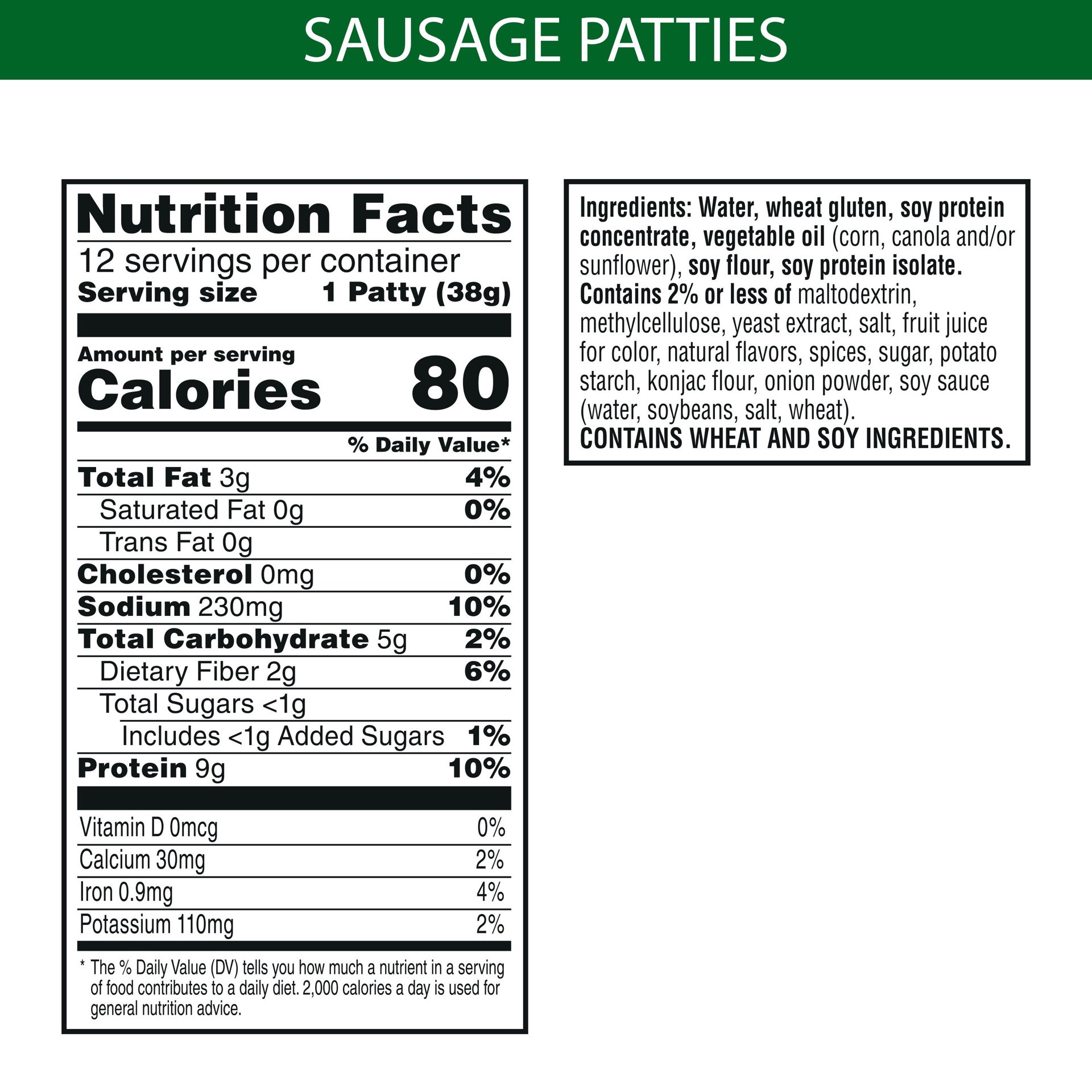 slide 4 of 5, MorningStar Farms Plant Based Sausage Patties, Vegan Meat, Value Pack, 12 Count, 16 oz