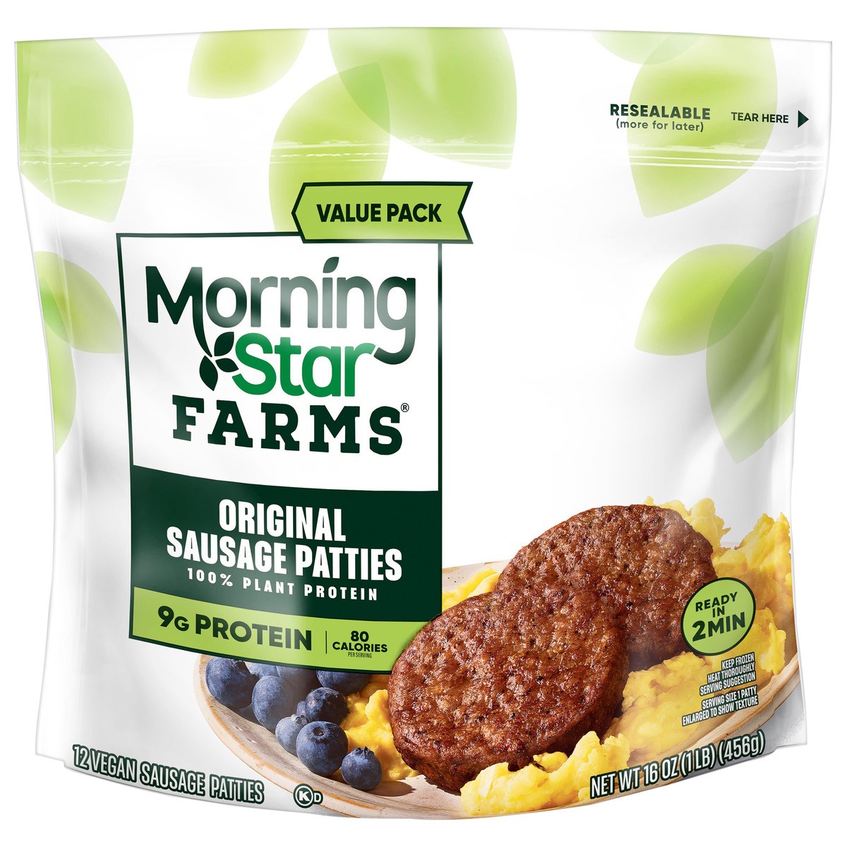 slide 1 of 5, MorningStar Farms Veggie Breakfast Original Sausage Patties, 12 ct; 16 oz