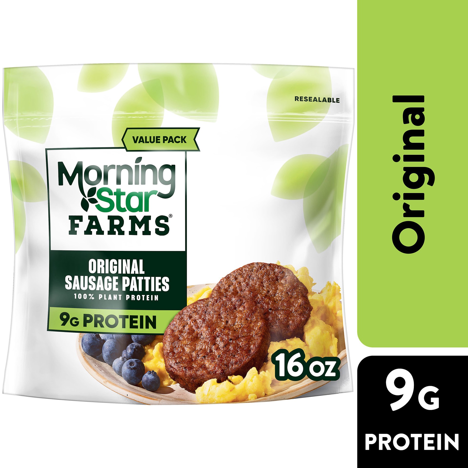 slide 1 of 5, MorningStar Farms Plant Based Sausage Patties, Vegan Meat, Value Pack, 12 Count, 16 oz