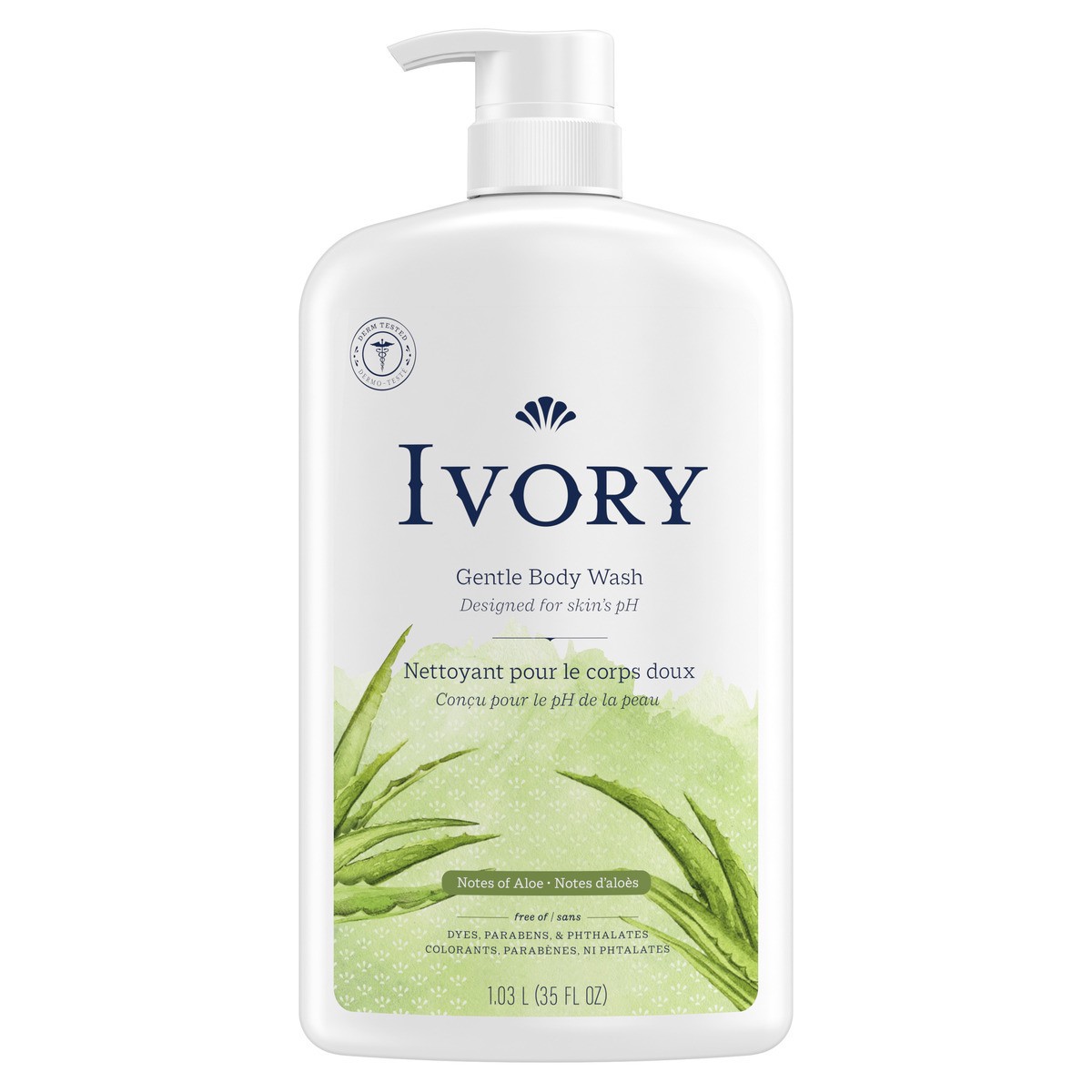 slide 1 of 1, Ivory Gentle Body Wash, Notes of Aloe, 35oz, 35 oz