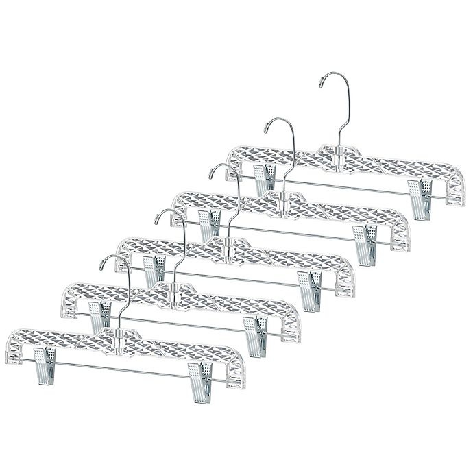 slide 1 of 1, Simply Essential Crystal Cut Skirt Hangers, 5 ct