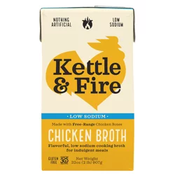 Kettle & Fire Organic Low Sodium Chicken Broth 32 oz