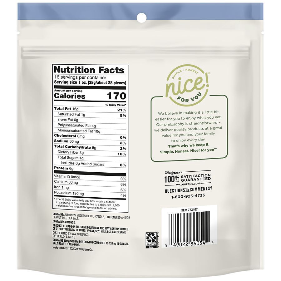 slide 3 of 5, Nice! Roasted Almonds Lightly Sea Salted, 16 oz