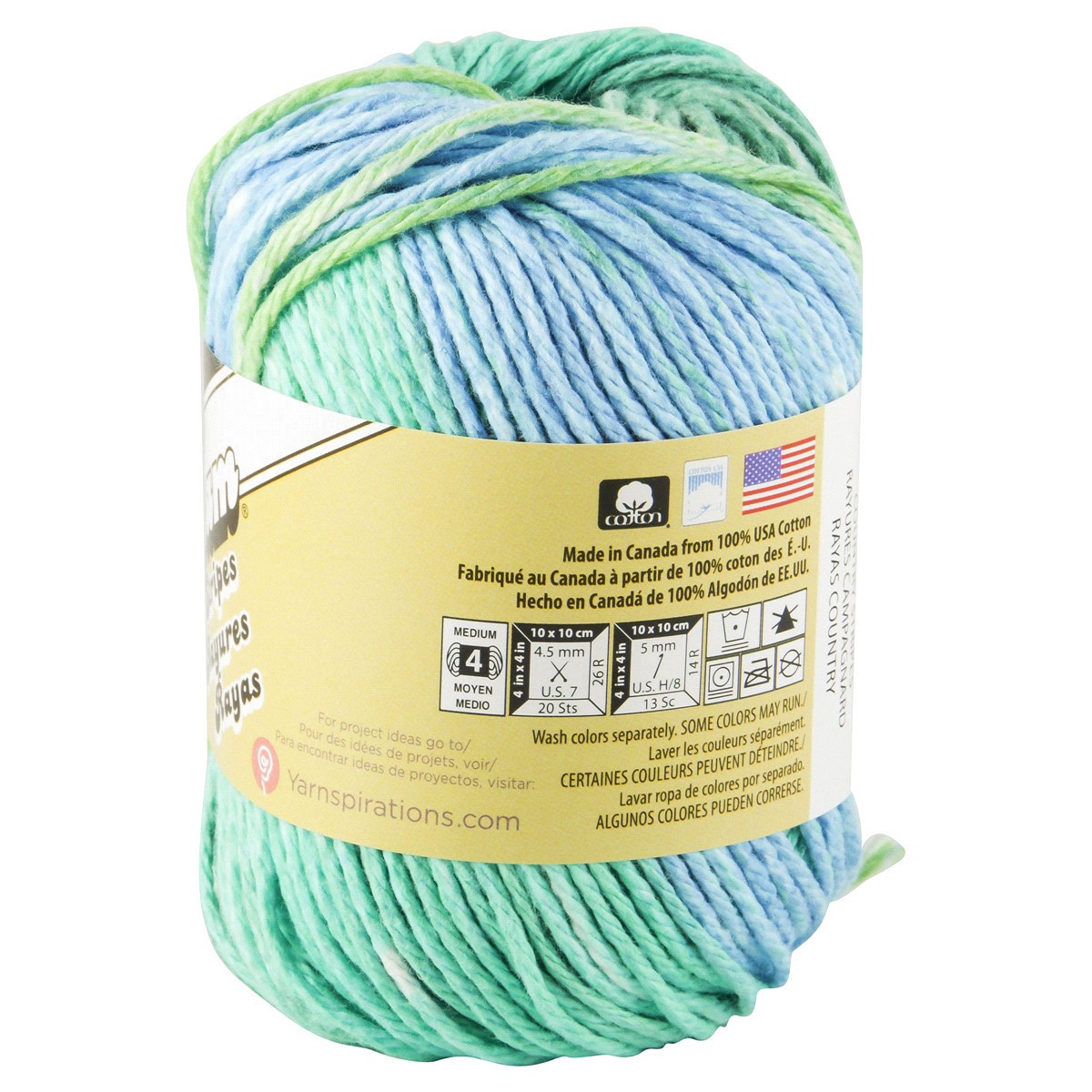 slide 3 of 9, Lily Sugar 'n Cream Stripes Yarn - Country Stripes, 1 ct