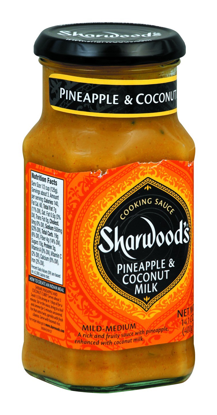 slide 1 of 2, Sharwood's Pineapple Coconut Cooking Sauce, 14.1 oz