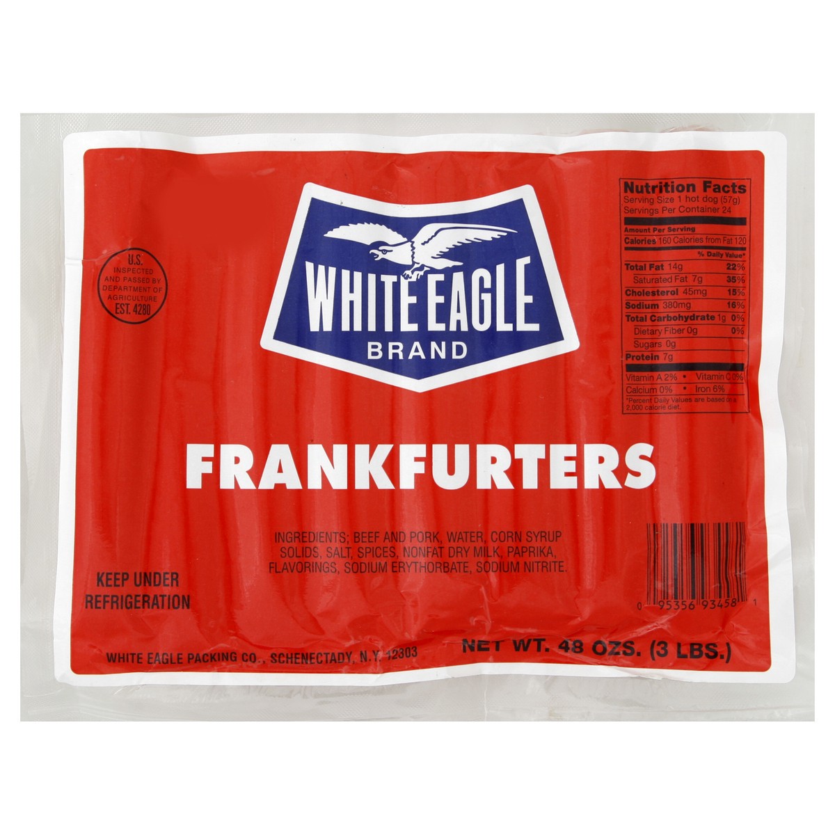 slide 2 of 6, White Eagle Frankfurters 48 oz, 48 oz