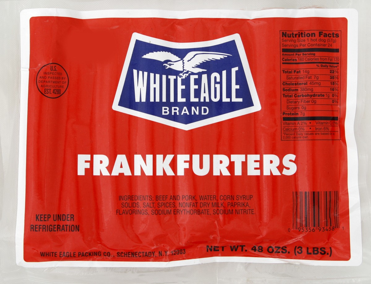 slide 1 of 6, White Eagle Frankfurters 48 oz, 48 oz