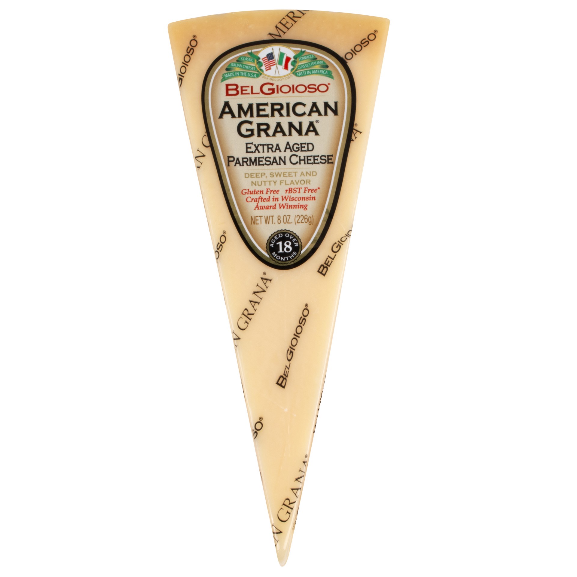 slide 1 of 14, BelGioioso American Grana Extra Aged Parmesan Cheese, Wedge 8oz, 8 oz