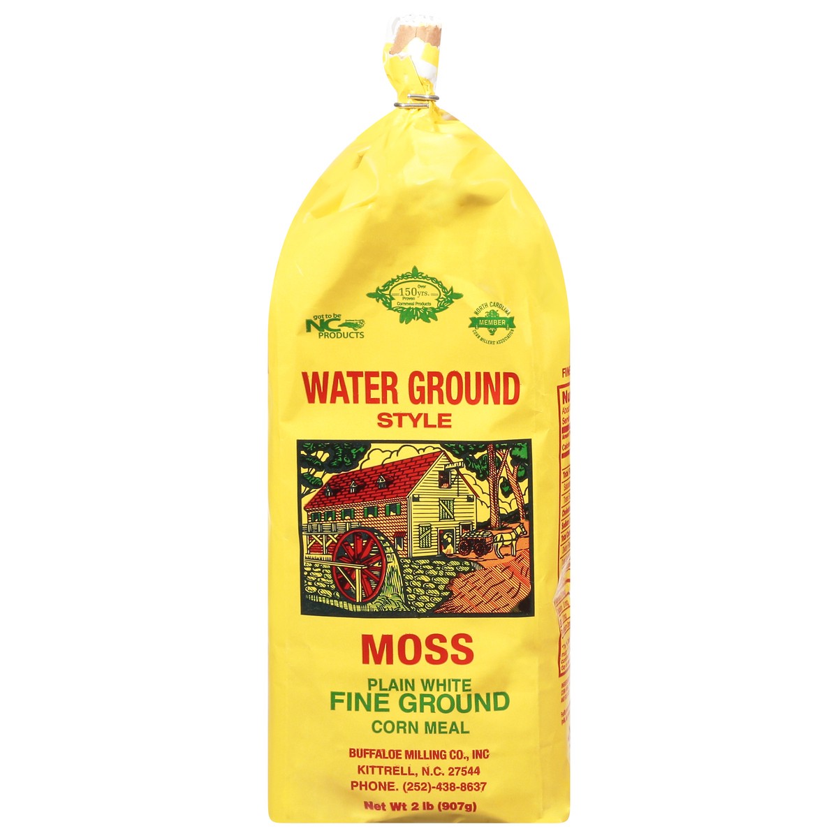 slide 1 of 11, Moss' Corn Meal, Moss Plain White, Fine Ground, 2 lb