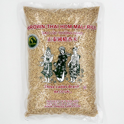 slide 1 of 1, Three Ladies Jasmine Brown Rice, 5 lb