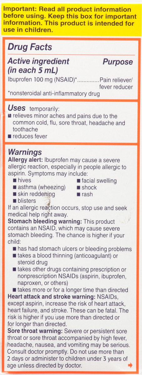 slide 8 of 9, Motrin Children's Motrin Pain Reliever/Fever Reducer Liquid - Ibuprofen (NSAID) - Grape - 4 fl oz, 4 fl oz