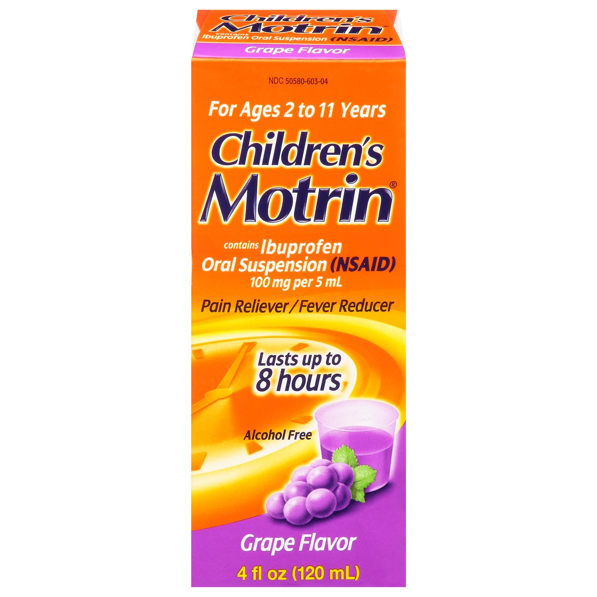 slide 1 of 9, Motrin Children's Motrin Pain Reliever/Fever Reducer Liquid - Ibuprofen (NSAID) - Grape - 4 fl oz, 4 fl oz