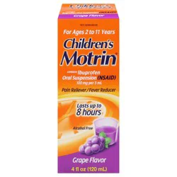 Children's Motrin, Liquid Ibuprofen Medicine, Grape Flavored, 4 fl. oz