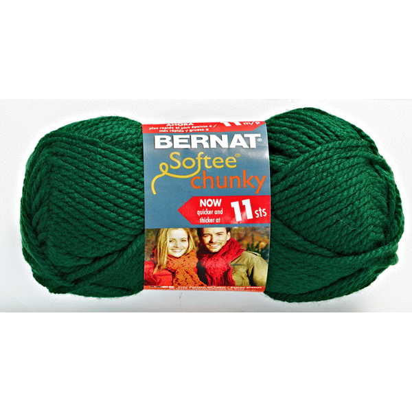Bernat Softee Chunky Yarn, Dark Green 1 ct