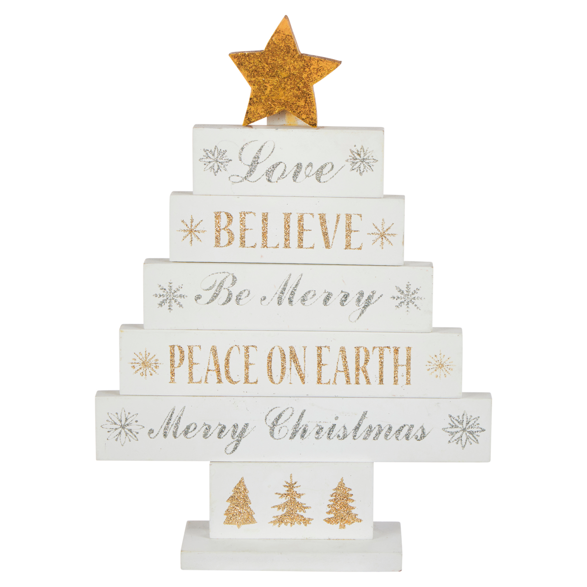 slide 1 of 1, December Home Wooden White Wash Tree Table Decor, 2 ct