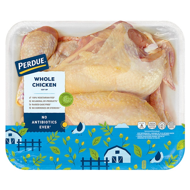 slide 1 of 1, Perdue Abf Fresh Whole Chicken Cut Up, per lb