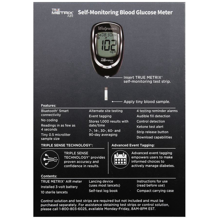 slide 5 of 5, Walgreens TrueMetrix Bluetooth Blood Glucose Meter, 1 ct
