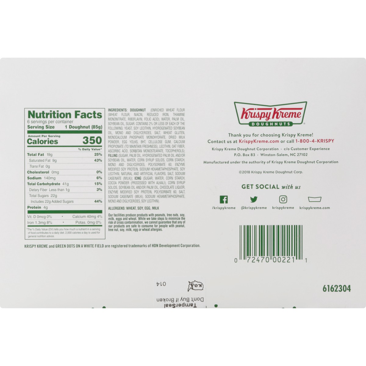 slide 5 of 13, Krispy Kreme Fudge Filled 6Ct Iced Creme Donut, 17.05 oz