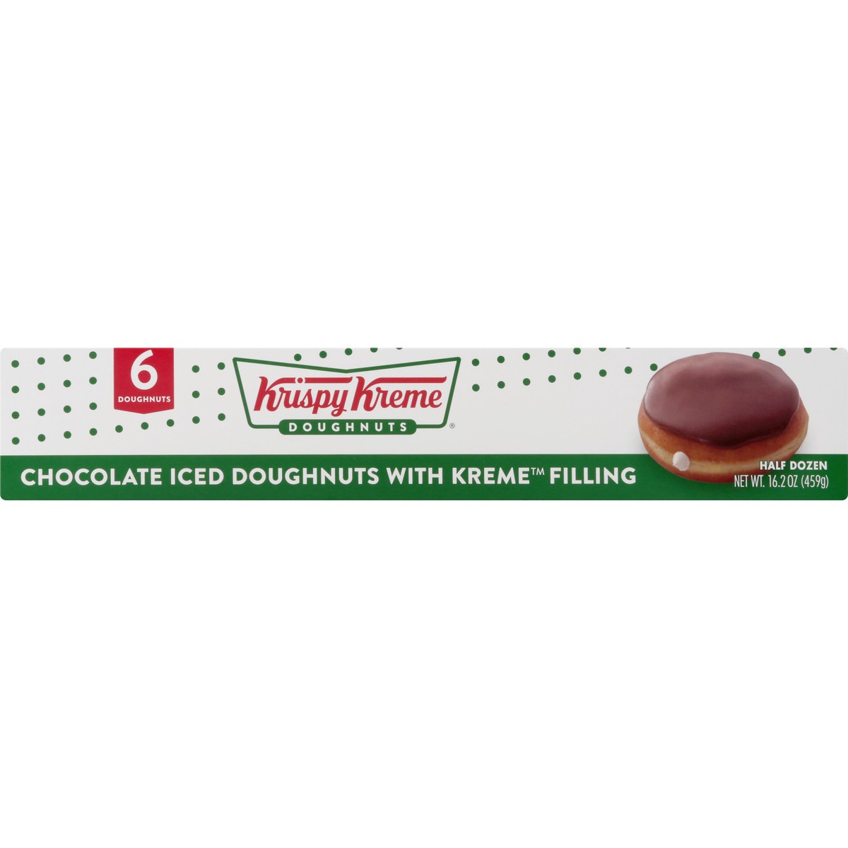 slide 7 of 13, Krispy Kreme Fudge Filled 6Ct Iced Creme Donut, 17.05 oz