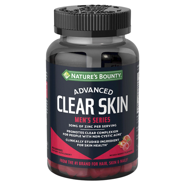 slide 1 of 1, Nature's Bounty Clear Skin, Advanced, Gummies, Mixed Berry Flavored, 100 ct