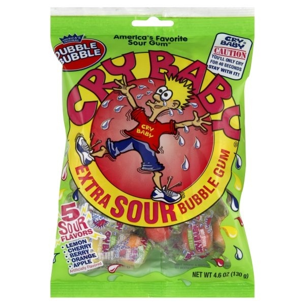 slide 1 of 1, Cry Baby Extra Sour Bubble Gum, 4.6 oz