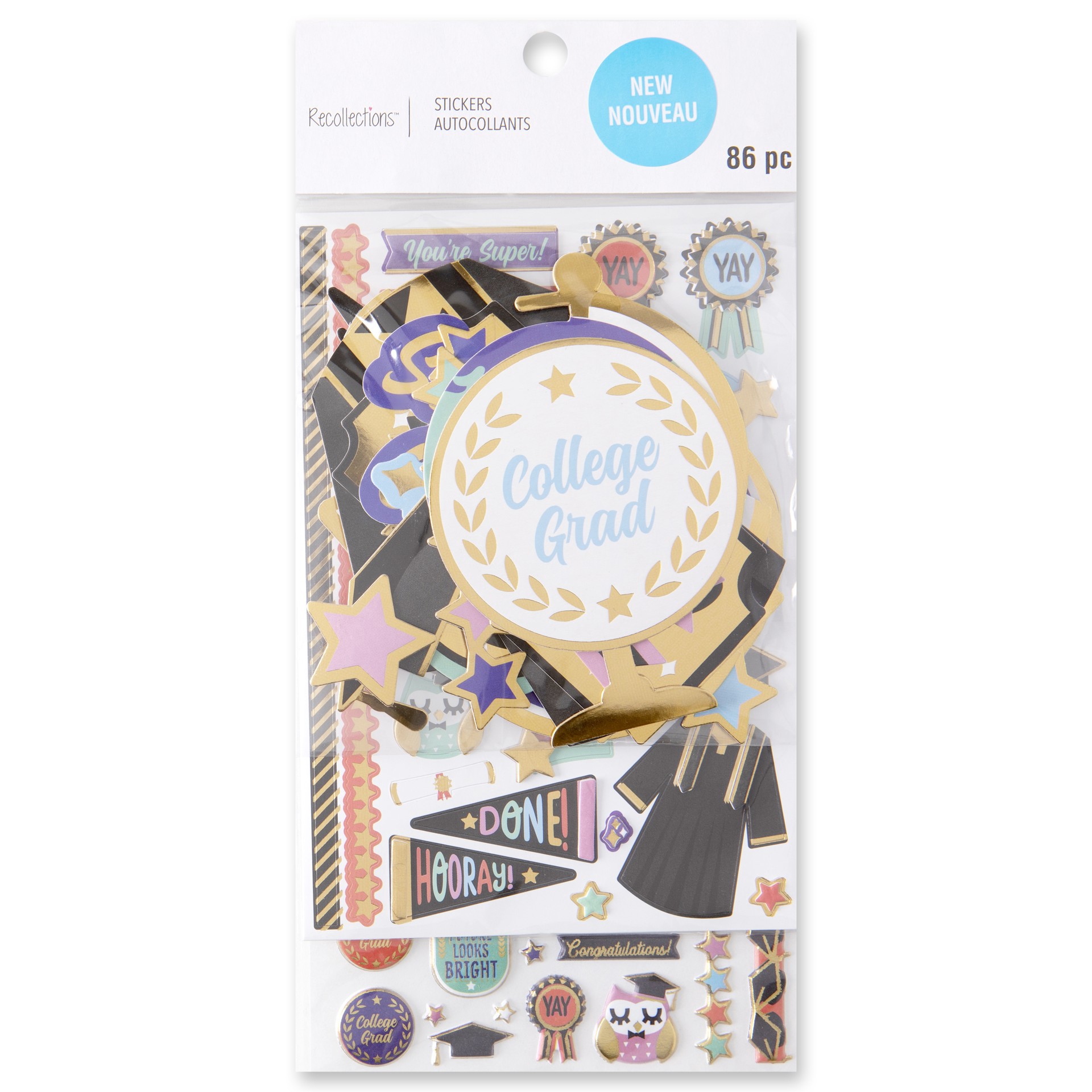 slide 4 of 4, College Graduate Sticker Flip Pack By Recollections, 4 in x 8.5 in