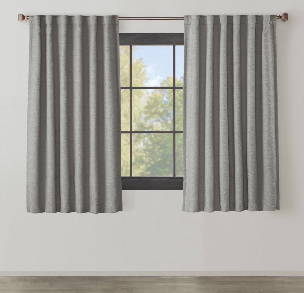 slide 1 of 1, Modavari Talia Single Blackout Window Panel - Grey Black, 52 in x 63 in