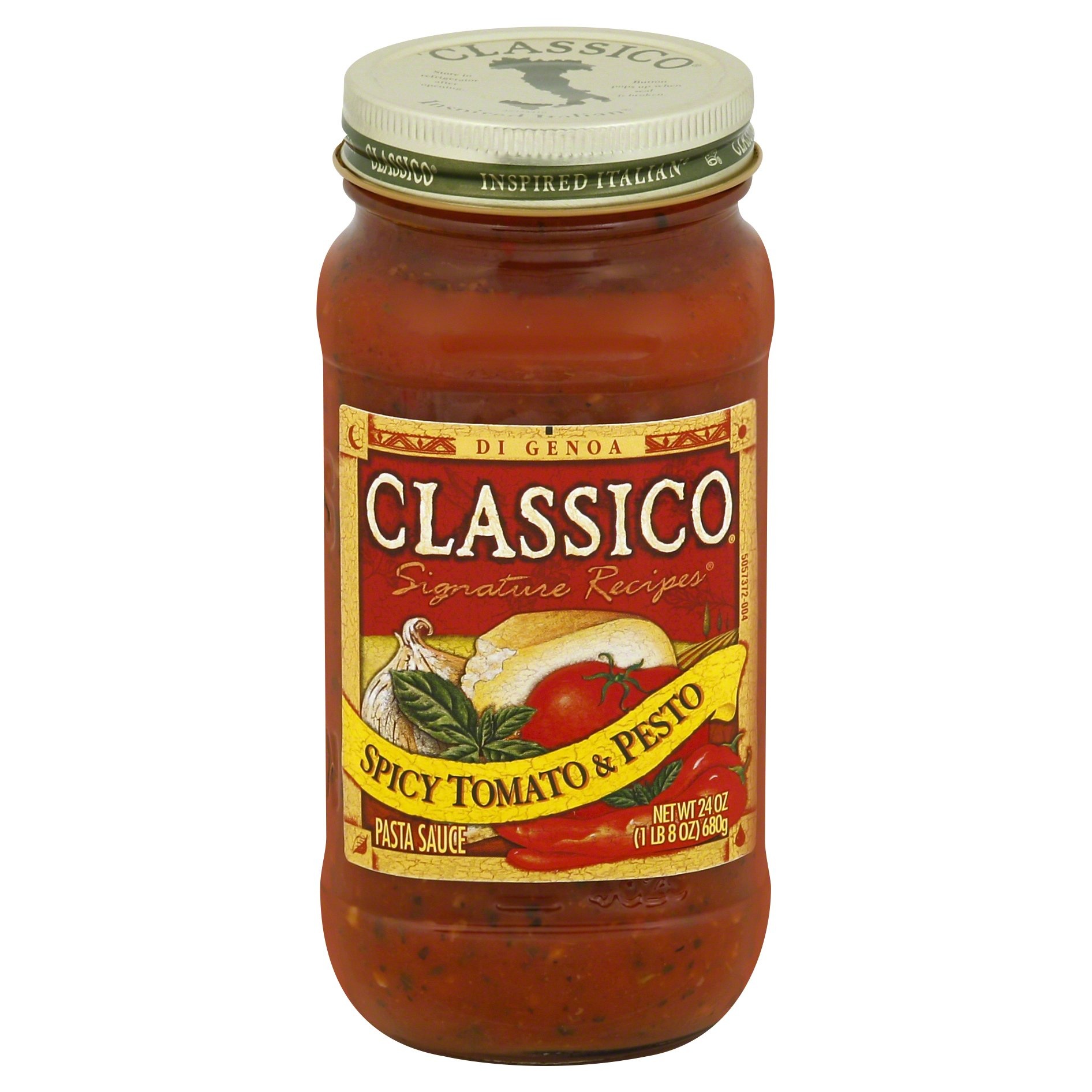 slide 1 of 2, Classico Spicy Tomato & Pesto Pasta Sauce, 24 oz