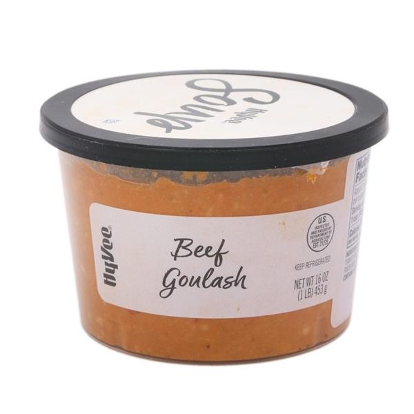 slide 1 of 1, Hy-vee Beef Goulash Soup, 16 oz
